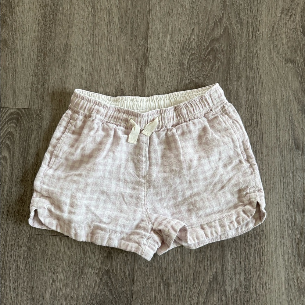 Lilac checked crewcuts j crew girls shorts size 8